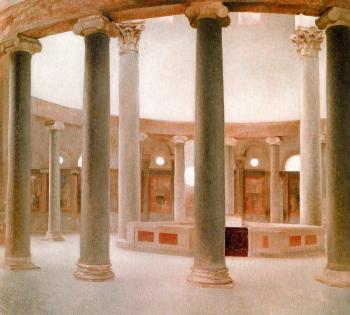 Vilhelm Hammershoi : Inside of the Church of Santo Stefano Rotondo, Rome